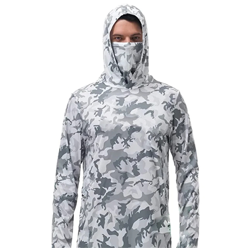 Fishing Shirt Uv Protection - Sommer-Angelhoodies für Männer Jersey Tarnmuster Langarm-Angelhemd