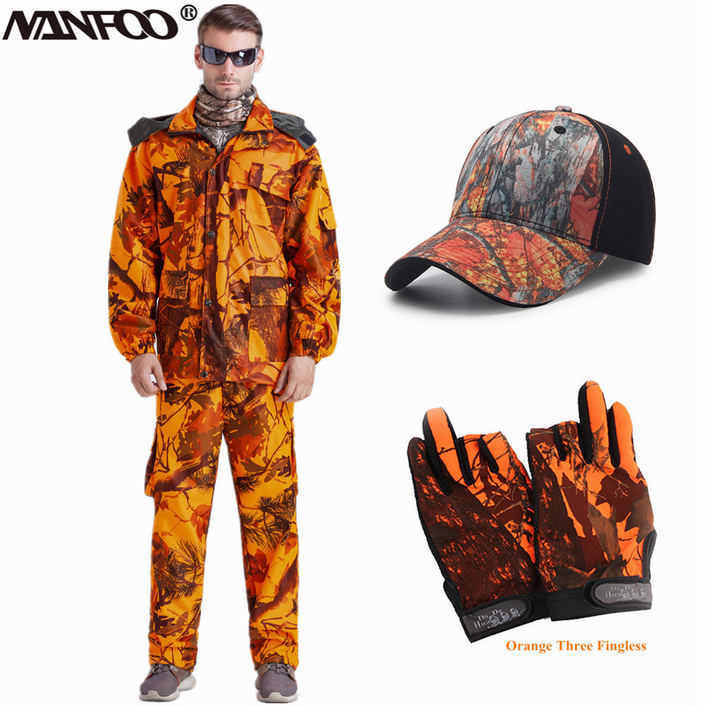 Fishing Pants Waterproof - Outdoor Herren Blaze Orange Bionic Camouflage
