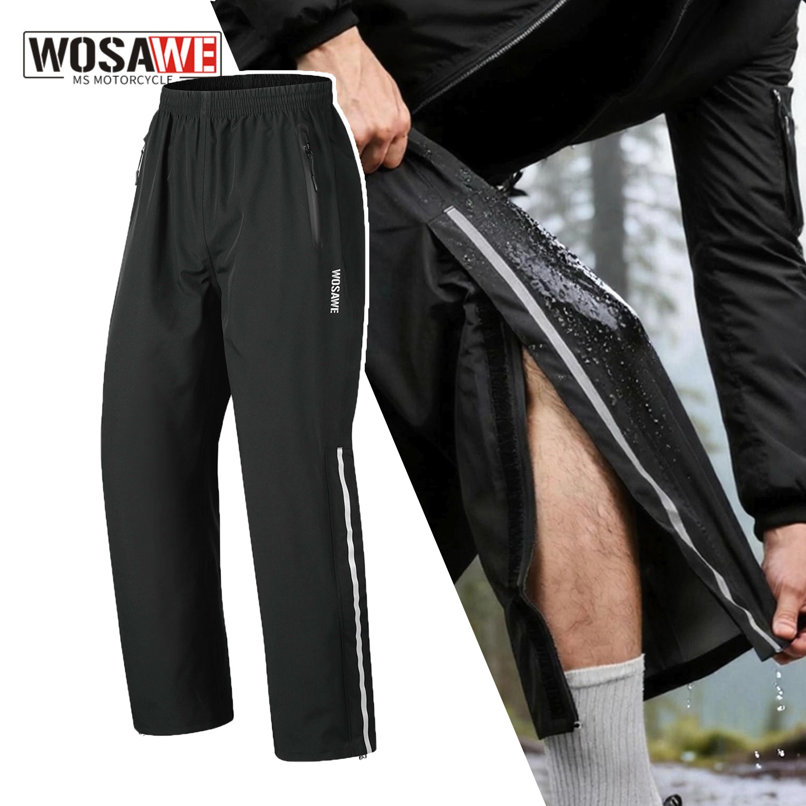 Fishing Pants Waterproof - WOSAWE Regenhose, winddicht, für Herren und