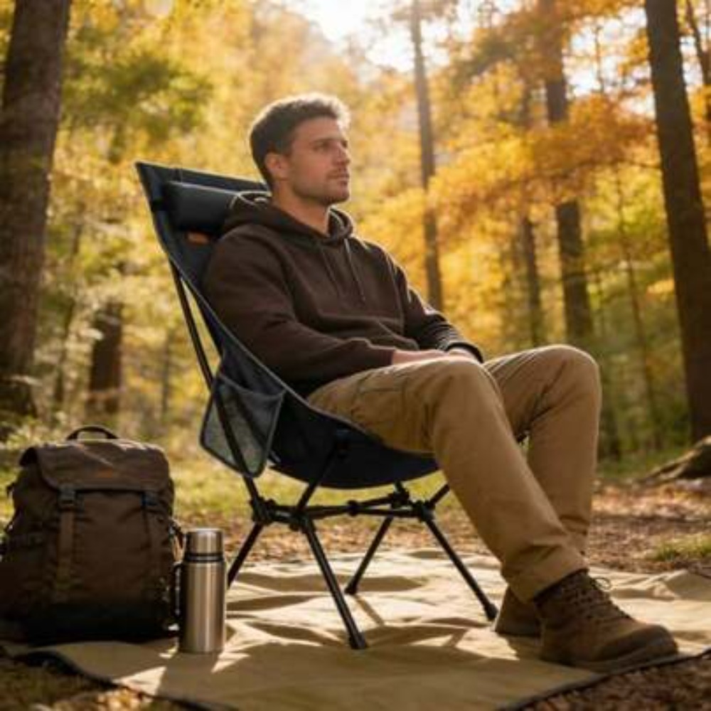 Fishing Backpack - Ultraleichter Klappbarer Campingstuhl mit Hoher Rückenlehne