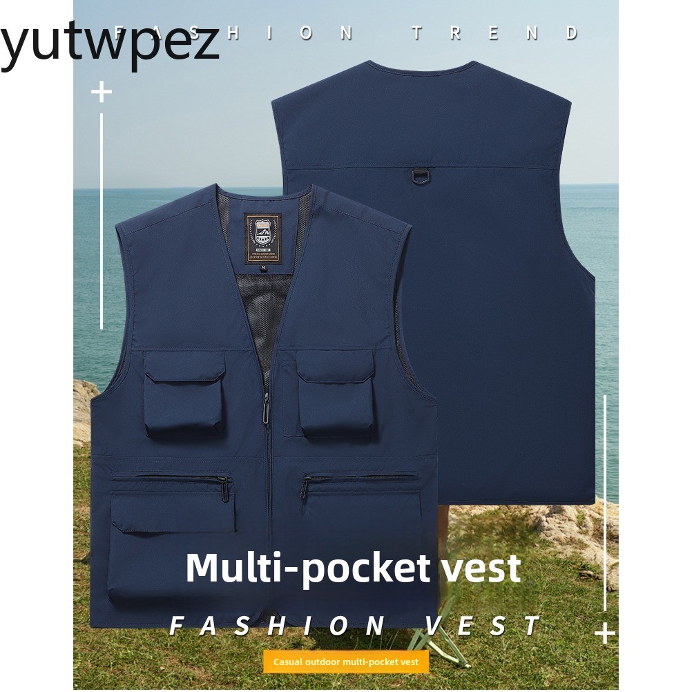 Fishing Vest - Herren Outdoor-Wanderweste mit Sonnenschutz, Ärmellose Angelweste,