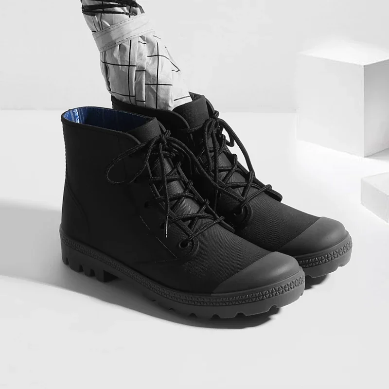 Fishing Boots - Winter Männer Regen Stiefel Lace-up Ankle