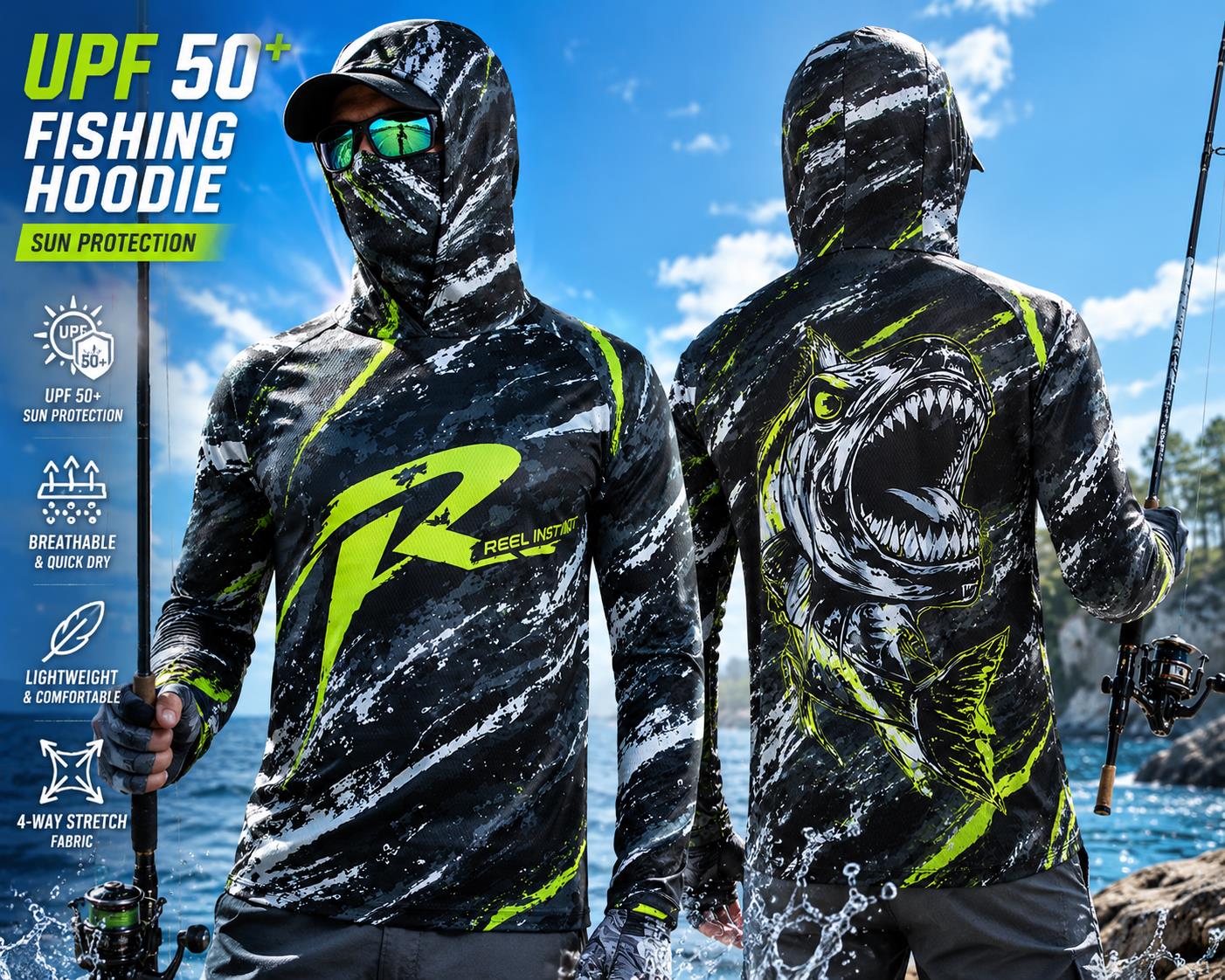 Herren Angelhemd mit Kapuze, U – Fishing Hoodie Bewertung und Preis