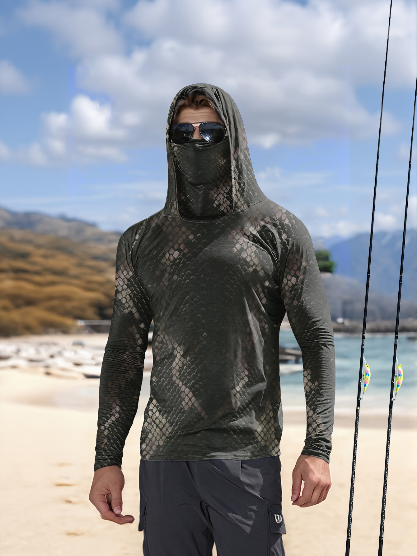 Herren Angelhemd mit Kapuze, L – Fishing Shirt Uv Protection Bewertung und Preis